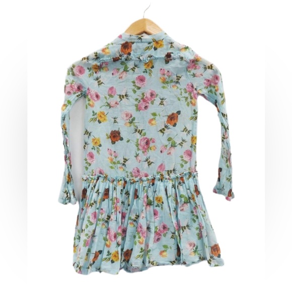 GUCCI Girls Floral Print Green Blue Dress - Picture 5 of 14